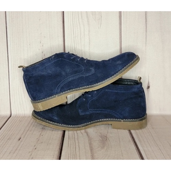 DCODE Blue Suede Lace-up Chukka Boots Comfort Cushioned Men's Size 10 - Picture 7 of 9